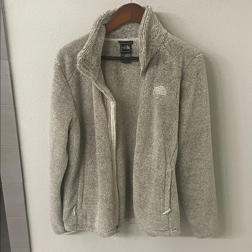 The North Face Beige Textured Fleece Jacket